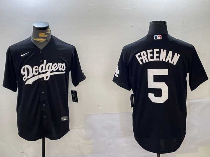 Men%27s Los Angeles Dodgers #5 Freddie Freeman Black Cool Base Jersey->los angeles dodgers->MLB Jersey